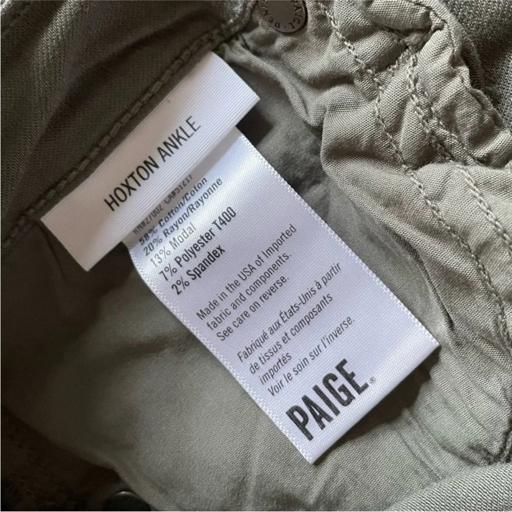 PAIGE HOXTON ANKLE JEANS in Seaweed Green Size 26 - Picture 7 of 8